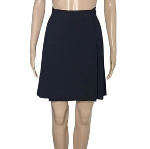 CLUB MONACO Black Wool Blend Pleated Wrap Skirt Women's Size M